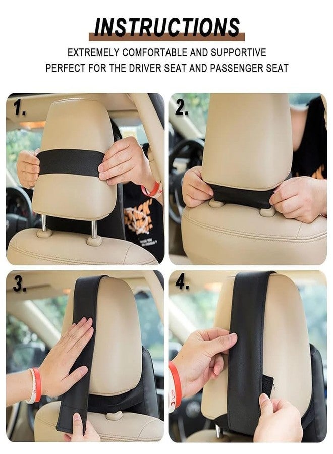 ECAPT Memory Foam Car Seat Cushions Neck Pillow, Headrest Cushion for Neck Pain Relief & Cervical Washable Cover,100% Pure Memory Foam in Office, Driving (Dark Black) - Image 5